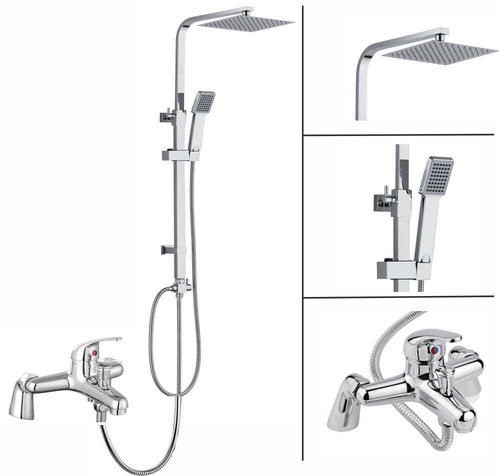 Shower kit twin head chrome - kit,