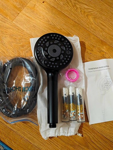 Shower head set black matte - shower,