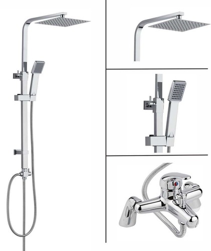 Shower kit twin head chrome - shower,